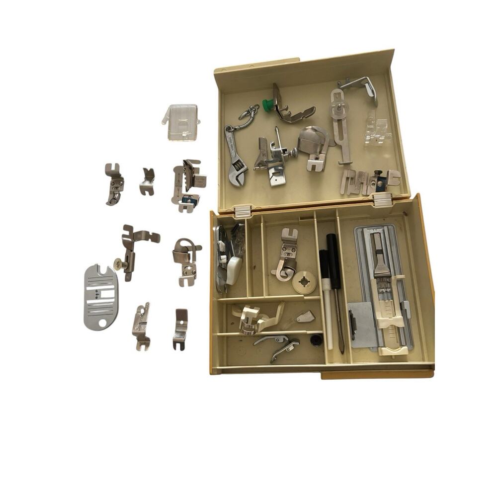 Singer Sewing Machine Accessories Box With Parts & Attachments Vintage